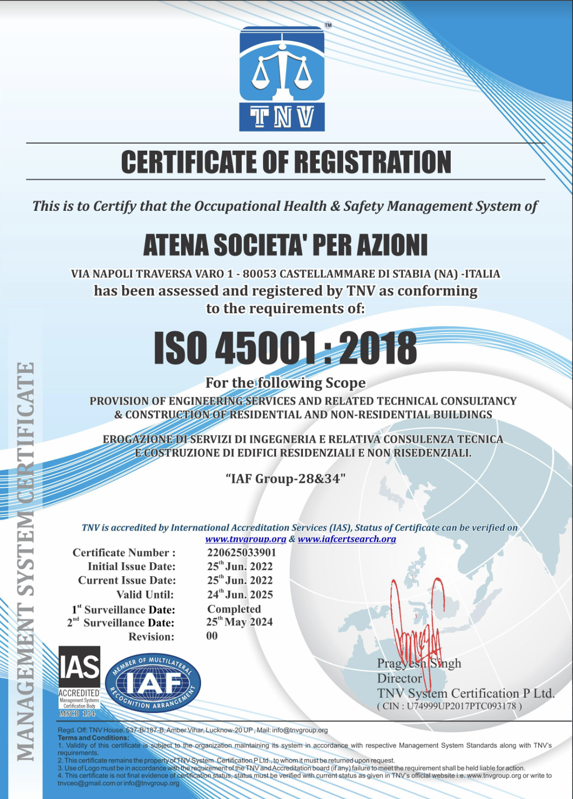 ISO 45001:2018 | OCCUPATIONAL HEALTH & SAFETY MANAGEMENT SYSTEM